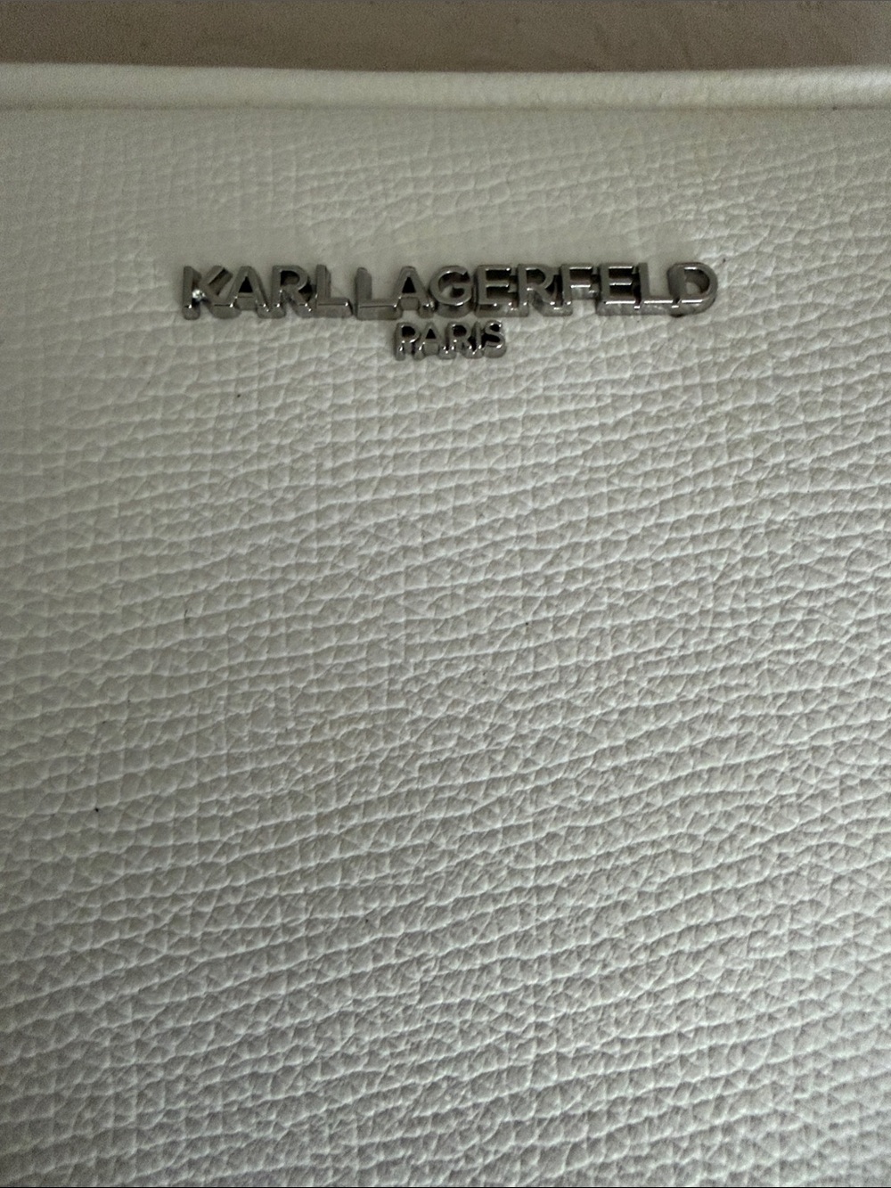 Karl Lagerfeld White Pebbled Crossbody Shoulder Bag w/ Iconic Logo Strap & Pouch - Picture 8 of 13